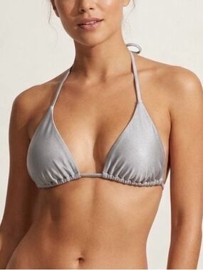 Elegant Gray Triangle Bikini Top